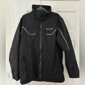 Columbia Men’s 3 in 1 Coat. Medium. Black shell, charcoal gray interior jacket